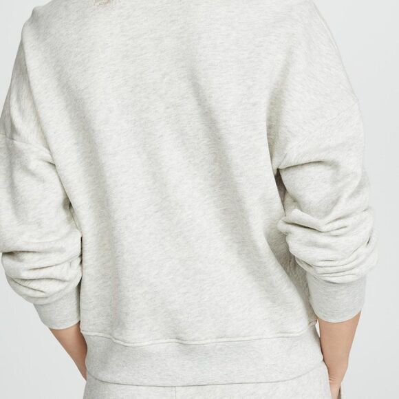 Heather Gray Joie V-Neck Pima Ruched Long Sleeve Sweatshirt (NWT) - Picture 8 of 8